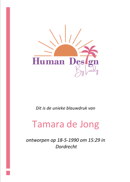 Persoonlijke Human Design blauwdruk – handgemaakt boek met uitleg van jouw unieke Human Design chart